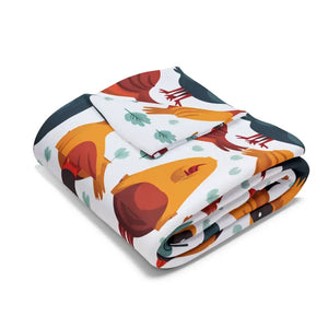 Vibrant Arctic Fleece Blanket - Colorful Birds Pattern - Dipaliz - Blankets