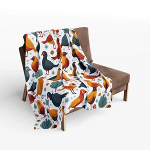 Vibrant Arctic Fleece Blanket - Colorful Birds Pattern - Dipaliz - 50’’ × 60’’ - Blankets