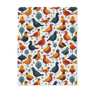 Vibrant Arctic Fleece Blanket - Colorful Birds Pattern - Dipaliz - Blankets