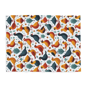 Vibrant Arctic Fleece Blanket - Colorful Birds Pattern - Dipaliz - Blankets