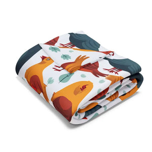 Vibrant Arctic Fleece Blanket - Colorful Birds Pattern - Dipaliz - Blankets