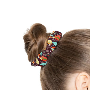 Stylish Hair Scrunchies - Colorful Birds Jersey Knit - Dipaliz - 4’’ × - Ponytail Holders
