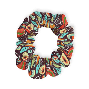 Stylish Hair Scrunchies - Colorful Birds Jersey Knit - Dipaliz - 4’’ × - Ponytail Holders