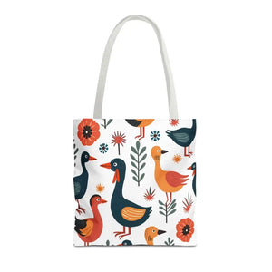 Bold Colorful Birds Tote Bags - Statement Style - Dipaliz - 16’’ × / White - Shopping Totes