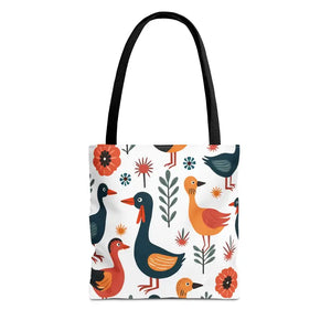 Bold Colorful Birds Tote Bags - Statement Style - Dipaliz - 13’’ × / Black - Shopping Totes