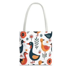 Bold Colorful Birds Tote Bags - Statement Style - Dipaliz - 13’’ × / White - Shopping Totes
