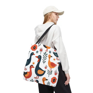 Bold Colorful Birds Tote Bags - Statement Style - Dipaliz - 18’’ × / Black - Shopping Totes
