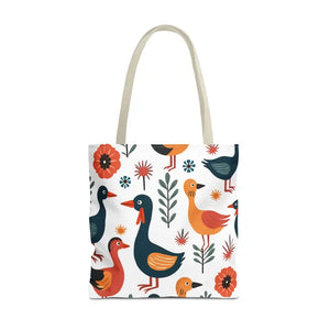 Bold Colorful Birds Tote Bags - Statement Style - Dipaliz - 18’’ × / Beige - Shopping Totes