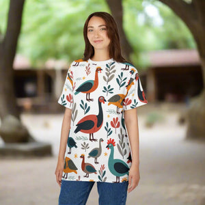 Vibrant Unisex Cut Sew Tee - Colorful Birds - Dipaliz - T-shirts - s