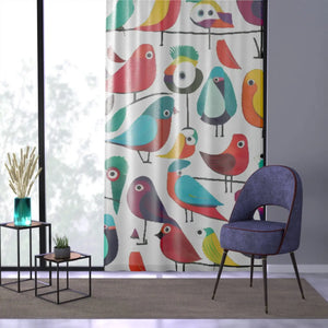 Vibrant Birds Window Curtain - 50x84 Polyester - Dipaliz - Curtains