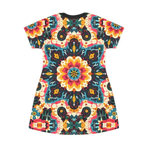 Vibrant Floral Print Summer Dress - Bohemian Festival Style - Dipaliz - Dresses