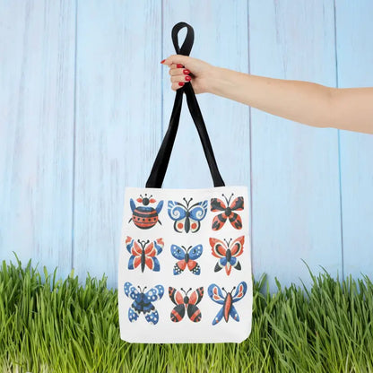 Colorful Butterflies Aop Tote Bag - Stylish and Versatile - 13’’ × / Black Bags