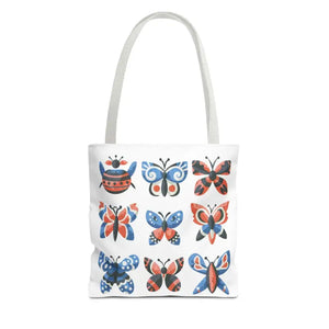 Colorful Butterflies Aop Tote Bag Vibrant Style Dipaliz - 13’’ × / White - Bags