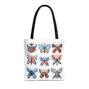 Colorful Butterflies Aop Tote Bag Vibrant Style Dipaliz - 16’’ × / Black - Bags