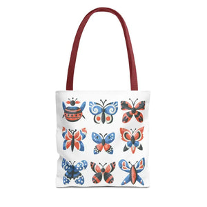 Colorful Butterflies Aop Tote Bag Vibrant Style Dipaliz - 13’’ × / Red - Bags