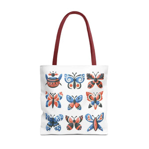 Colorful Butterflies Aop Tote Bag Vibrant Style Dipaliz - 18’’ × / Red - Bags