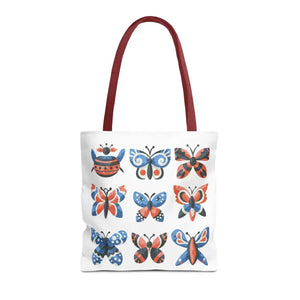 Colorful Butterflies Aop Tote Bag Vibrant Style Dipaliz - 16’’ × / Red - Bags
