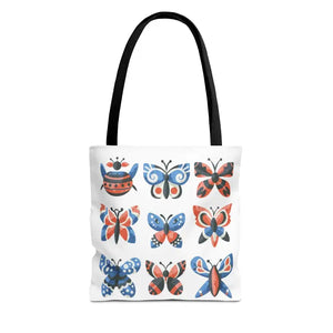 Colorful Butterflies Aop Tote Bag Vibrant Style Dipaliz - Bags