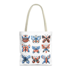Colorful Butterflies Aop Tote Bag Vibrant Style Dipaliz - 16’’ × / Beige - Bags