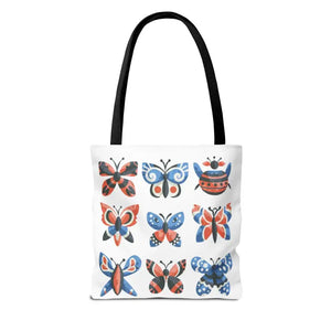 Colorful Butterflies Aop Tote Bag Vibrant Style Dipaliz - Bags