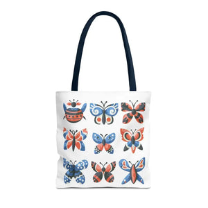Colorful Butterflies Aop Tote Bag Vibrant Style Dipaliz - 16’’ × / Navy - Bags