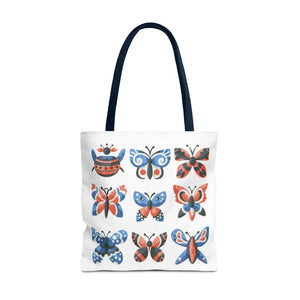 Colorful Butterflies Aop Tote Bag Vibrant Style Dipaliz - 18’’ × / Navy - Bags