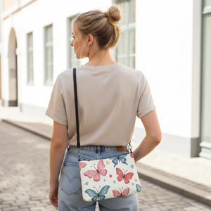 Colorful Butterflies Bag – Faux Leather Crossbody - Dipaliz - Cross Body Bags