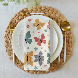Cloth Napkin Set Colorful Butterflies Soft Fabric - Dipaliz - Napkins