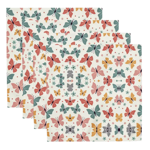 Cloth Napkin Set Colorful Butterflies Soft Fabric - Dipaliz - Napkins