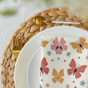 Cloth Napkin Set Colorful Butterflies Soft Fabric - Dipaliz - Napkins