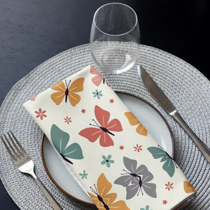 Cloth Napkin Set Colorful Butterflies Soft Fabric - Dipaliz - Napkins