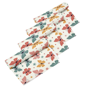 Cloth Napkin Set Colorful Butterflies Soft Fabric - Dipaliz - Napkins