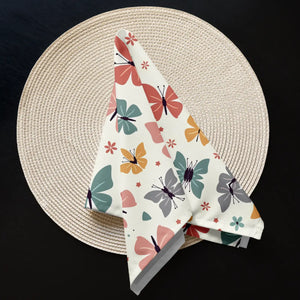Colorful Butterflies Cloth Napkin Set - Soft Fabric - Dipaliz - Napkins