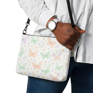 Colorful Butterflies Faux Leather Crossbody Bag - Dipaliz - Cross Body Bags