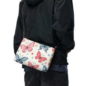 Colorful Butterflies Bag Premium Faux Leather Purse - Dipaliz - Cross Body Bags