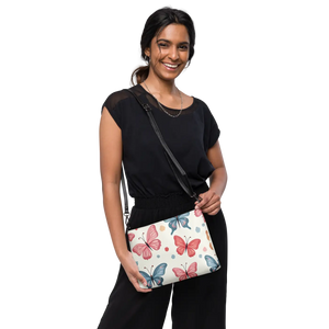 Colorful Butterflies Bag Premium Faux Leather Purse - Dipaliz - Cross Body Bags