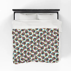 Velveteen Plush Blanket Colorful Butterflies Soft Comfort Dipaliz - Blankets