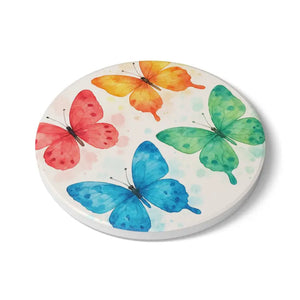 Premium Ceramic Coaster - Colorful Butterfly Nature Lovers Decor - Dipaliz - Round / one Size - Coasters