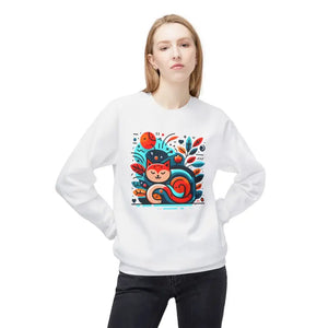 Colorful Cat Softstyle Fleece Sweatshirt - Vibrant Comfort - Dipaliz - Sweatshirts
