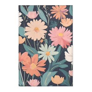 Area Rugs - Polyester Chenille Vibrant Flowers - Dipaliz - 24’’ × 36’’