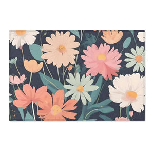 Area Rugs - Polyester Chenille Vibrant Flowers - Dipaliz - 36’’ × 24’’