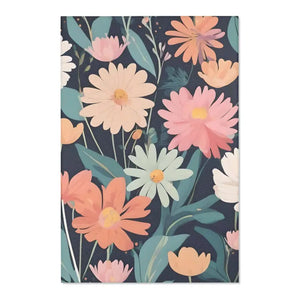 Area Rugs - Polyester Chenille Vibrant Flowers - Dipaliz - 48’’ × 72’’