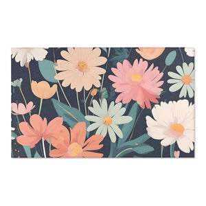 Area Rugs - Polyester Chenille Vibrant Flowers - Dipaliz - 60’’ × 36’’