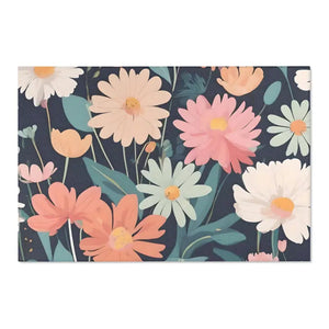 Area Rugs - Polyester Chenille Vibrant Flowers - Dipaliz - 72’’ × 48’’