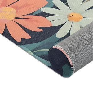 Area Rugs - Polyester Chenille Vibrant Flowers - Dipaliz