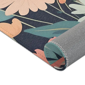 Area Rugs - Polyester Chenille Vibrant Flowers - Dipaliz