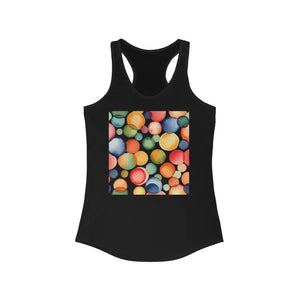 Colorful Circles Abstract Racerback Tank - Vibrant Style - Dipaliz - Solid Black / Xs - Tops