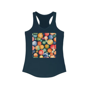 Colorful Circles Abstract Racerback Tank - Vibrant Style - Dipaliz - Solid Midnight Navy / Xs - Tops