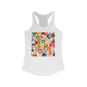 Colorful Circles Abstract Racerback Tank - Vibrant Style - Dipaliz - Solid White / Xs - Tops