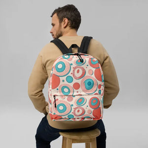 Bags - Water Resistant Backpack with Colorful Circles Design - Dipaliz